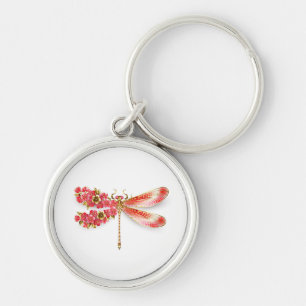 Porte-clés libellule de fleurs avec sakura de bijoux