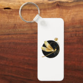 Porte-clés libellule d'or en cercle noir (Recto)