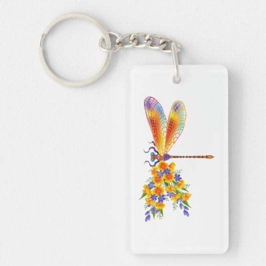 Porte-clés Libellule Fleur Jaune (Devant)