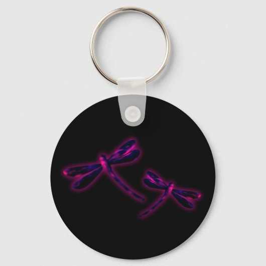 Porte-clés libellule - Lueur magenta (Recto)