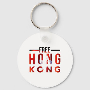 Porte-clés Libérez la démocratie de Hong Kong maintenant #fre
