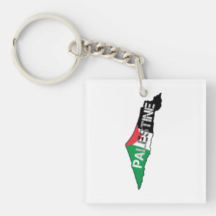Porte-clés Libérez la Palestine Drapeau sur la carte Palestin