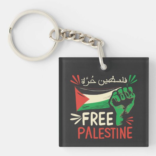 Porte-clés Libérez la Palestine Sauvez le drapeau palestinien (Devant)