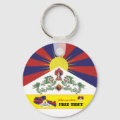 Porte-clés Libérez le drapeau tibétain et le drapeau tibétain (Verso)