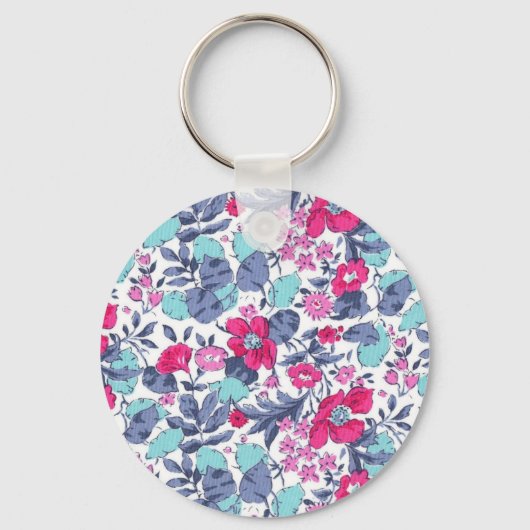 Porte-clés Liberty fleur personnalisable prénom (Recto)
