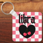 Porte-clés Libra Gothique esthétique À damiers Cherry Design (Recto)