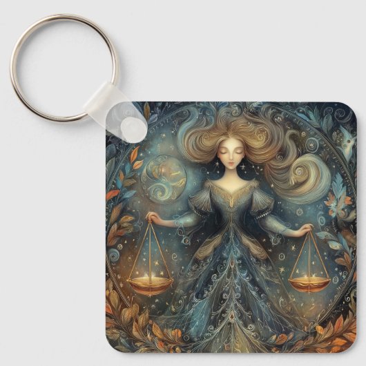 Porte-clés Libra Scales Zodiac Astrology Mystical Birthday (Recto)
