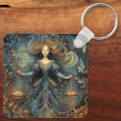 Porte-clés Libra Scales Zodiac Astrology Mystical Birthday (Verso)