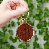 Porte-clés Libra Zodiac Sign on Mahogany Brown Style (Main)