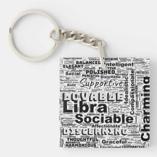 Porte-clés Libra Zodiac Word Cloud Inspiration