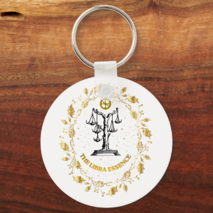 Porte-clés Libra Zodiaque Luxe Esthétique Étoiles Art