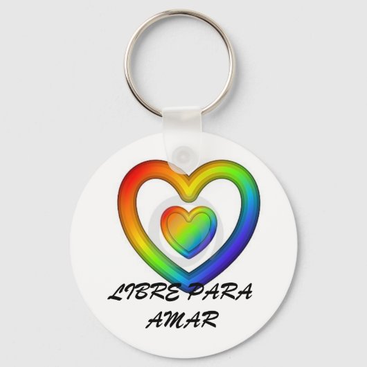 PORTE-CLÉS LIBRE PARA AMAR-RAINBOW COEUR (Recto)