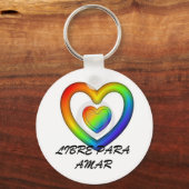 PORTE-CLÉS LIBRE PARA AMAR-RAINBOW COEUR (Recto)