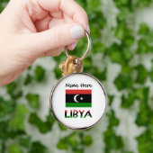 Porte-clés Libye et drapeau libyen avec votre nom (Main)