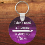 Porte-clés Licence Crochet Hook Artisanat Aquarelle violette (Recto)