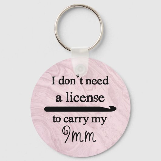 Porte-clés Licence Crochet Hook Artisanat Marbre rose (Recto)