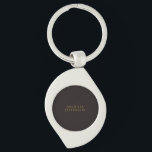 Porte-clés Licorice Black Gold Minimalist Plain Modern Name<br><div class="desc">Modern minimalist plain design</div>
