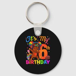 Porte-clés Licorne Afro 6e anniversaire fille cheveux naturel