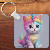 Porte-clés Licorne Arc-en-ciel Chatons (Recto)