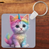 Porte-clés Licorne Arc-en-ciel Chatons (Verso)