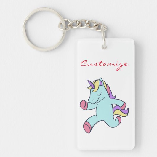 Porte-clés Licorne bleue courant Thunder_Cove (Devant)