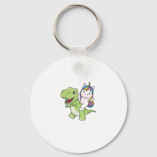 Porte-clés Licorne chevauche un Trex Dinosaure mignon avec de