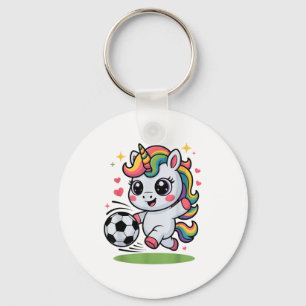 Porte-clés Licorne de football drôle juste une fille qui aime