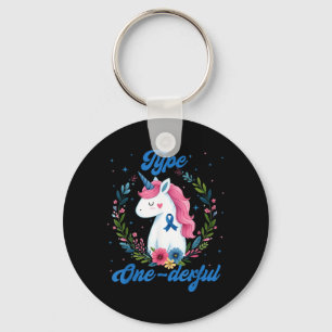 Porte-clés Licorne drôle de 1er anniversaire diabétique de ty