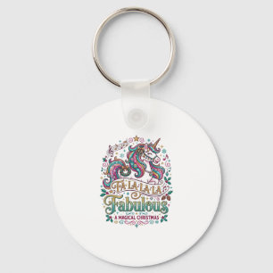 Porte-clés Licorne Fa La La La Fabuleux Fond Blanc Mignon