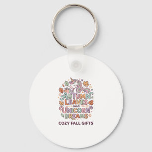 Porte-clés Licorne Feuilles d'automne et rêves de licorne Typ