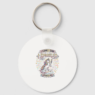 Porte-clés Licorne J'arrivai Je Vis Je Scintillai Impression