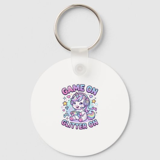 Porte-clés Licorne Jeu Sur Paillettes Sur Graphisme Merch De (Recto)