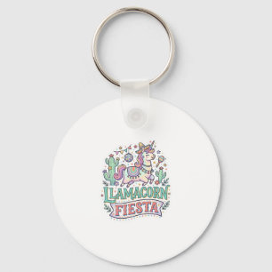 Porte-clés Licorne Llamacorne Fiesta Vecteur Premium POD Artw