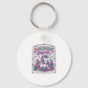 Porte-clés Licorne Macaron Magie Coloré Marché Artwork