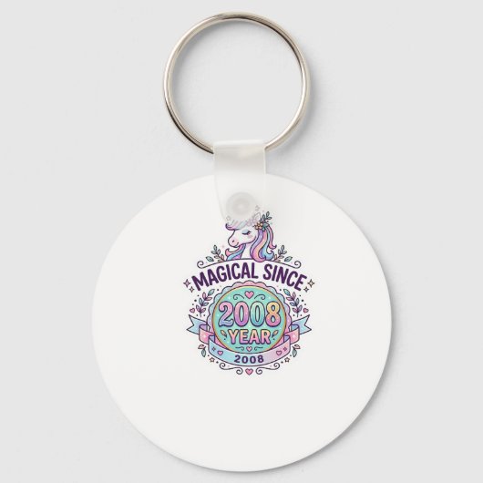 Porte-clés Licorne Magique Depuis Année Conception Graphique  (Recto)