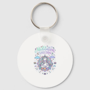 Porte-clés Licorne Méditation Licorne Fond Blanc Vecteur