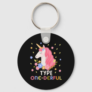 Porte-clés Licorne merveilleuse de type 1 diabétique amusant