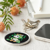 Porte-clés Licorne Mignonne Trèfle St Patrick  (Côté)