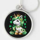 Porte-clés Licorne Mignonne Trèfle St Patrick  (Devant)
