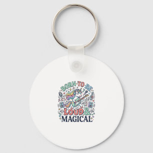 Porte-clés Licorne née pour être forte et magique Blanc Origi