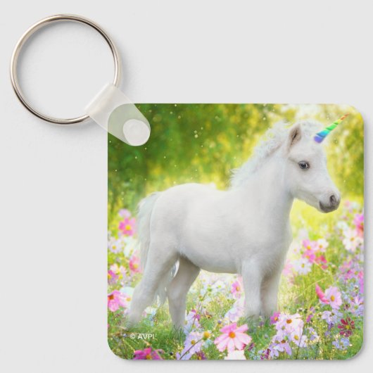 Porte-clés Licorne Poney Blanc (Recto)