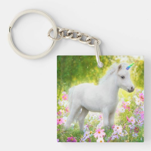Porte-clés Licorne Poney Blanc (Devant)