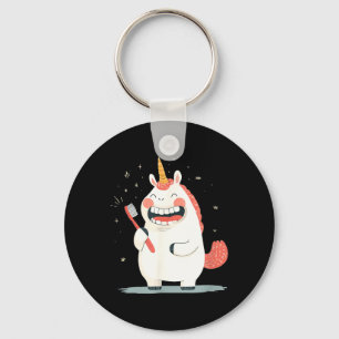 Porte-clés Licorne Riante aux Dents Soin de Brosse à Dents
