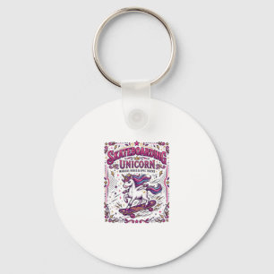 Porte-clés Licorne Skateboarding Licorne Stylish Fond Blanc