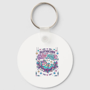Porte-clés Licorne Slothicorne Magie Lente Marché Coloré