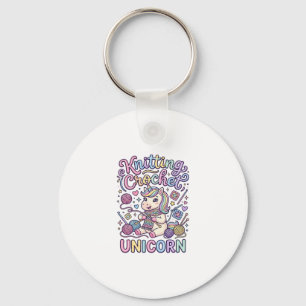 Porte-clés Licorne Tricot Crochet Licorne Charmant Fond Blanc