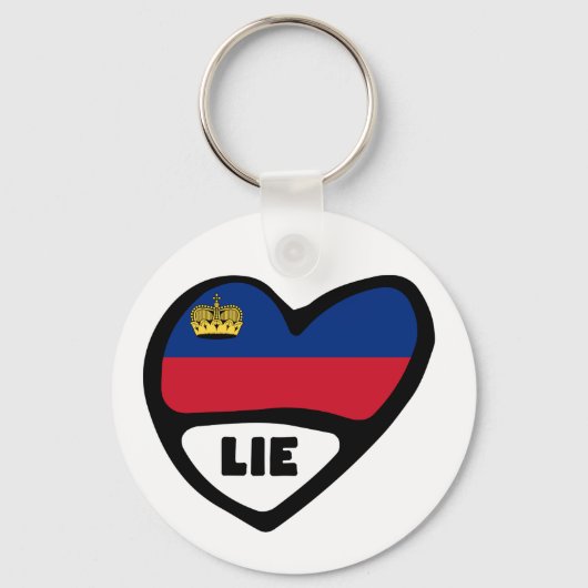 Porte-clés Liechtenstein Code Pays Drapeau Clavier Coeur (Recto)