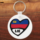 Porte-clés Liechtenstein Code Pays Drapeau Clavier Coeur (Recto)