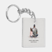 Porte-clés Lien père et fille noir (4) (Devant gauche)