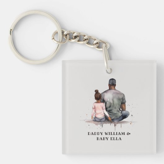 Porte-clés Lien père et fille noir (4) (Devant)